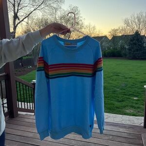 Aviator Nation Blue and Red Retro Striped Hoodie